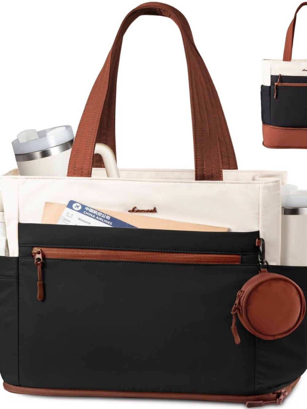 Tote Bag for Women, Expandable Laptop Work Bag 15.6 Inch, 33L Large Travel